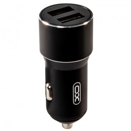 Зарядное устройство для автомобиля XO-CC30, 2.4А, 12Вт, USBx2, блочок, металл, черное