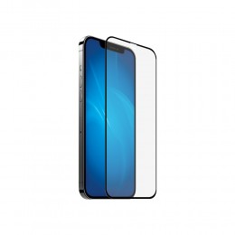 Закаленное стекло с цветной рамкой (fullscreen+fullglue) для iPhone 12/12 Pro DF iColor-25 (black)