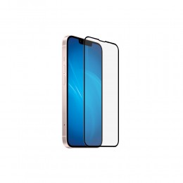 Закаленное стекло с цветной рамкой (fullscreen+fullglue) для iPhone 13 mini DF iColor-30 (black)