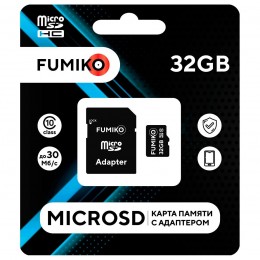 Карта памяти FUMIKO 32GB MicroSDHC class 10 UHS-I (c адаптером SD)