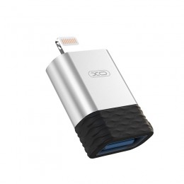 Адаптер XO-NB186, USB/Lightning, серебряный