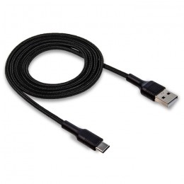 Кабель USB WALKER C575 для Type-C в матерчатой обмотке (2.4А), черный