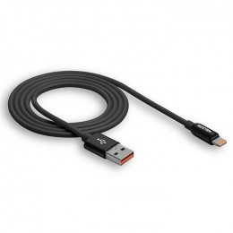 Кабель USB "WALKER" C725 для Apple с металл. разъем (2.4А), черный