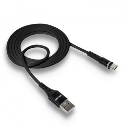 Кабель USB WALKER C775 для Micro USB магнитный, индикатор, прорезиненная оплетка  (3.1А), черный