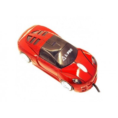 Мышь L-PRO ZL-67 Ferrari, светящиеся фары, оптика, usb, 3 клавиши, красная