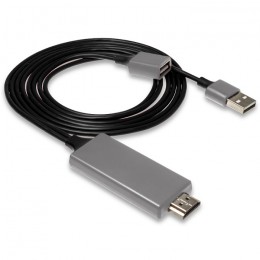 Кабель  HDMI (1.0 м) универсальный с питанием через USB, черный