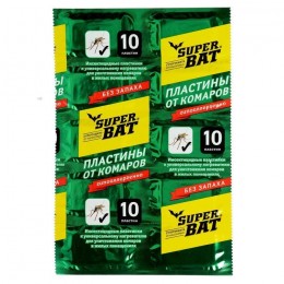 Пластины от комаров SuperBAT 10шт в упаковке зеленые (1/240)