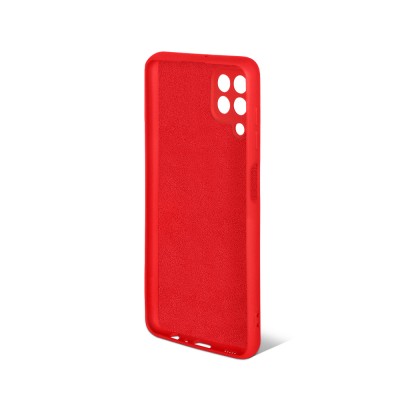 Силиконовый чехол с микрофиброй для Samsung Galaxy M32 Красный DF sOriginal-23