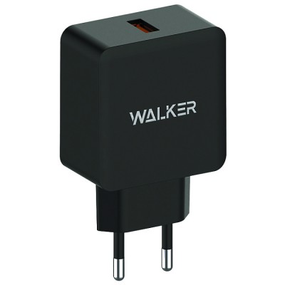 СЗУ WALKER WH-25, 2.4А, 12Вт, USBx1, блочок, быстрая зарядка QC 3.0, черное
