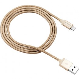 Кабель USB "CANYON" CNS-MFIC3GO для Apple (2.4А), сертифицированный, золотой
