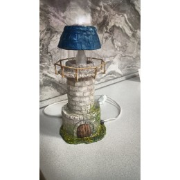 Декоративный светильник ручной работы "Дом у озера" (полимерная глина)