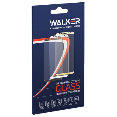Стекло WALKER для Samsung  S21 FE, "Full glue", с рамкой, черное