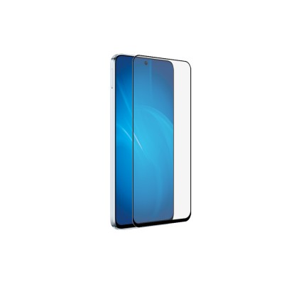 Закаленное стекло с цветной рамкой (fullscreen+fullglue) для Honor X8/X8a/90 Lite DF hwColor-130 (bl