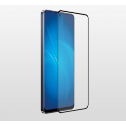 Закаленное стекло с цветной рамкой (fullscreen+fullglue) для Realme 10 Pro (5G) DF rmColor-25 (black