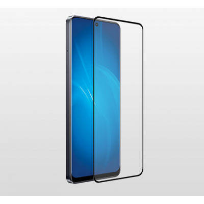 Закаленное стекло с цветной рамкой (fullscreen+fullglue) для Realme 10 Pro (5G) DF rmColor-25 (black